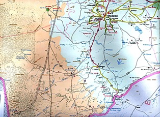 Carte du Grand Sud Tunisie