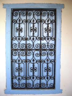 wrought iron windows